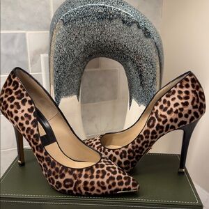 Michael Kors Leather & Calf Fur Heels